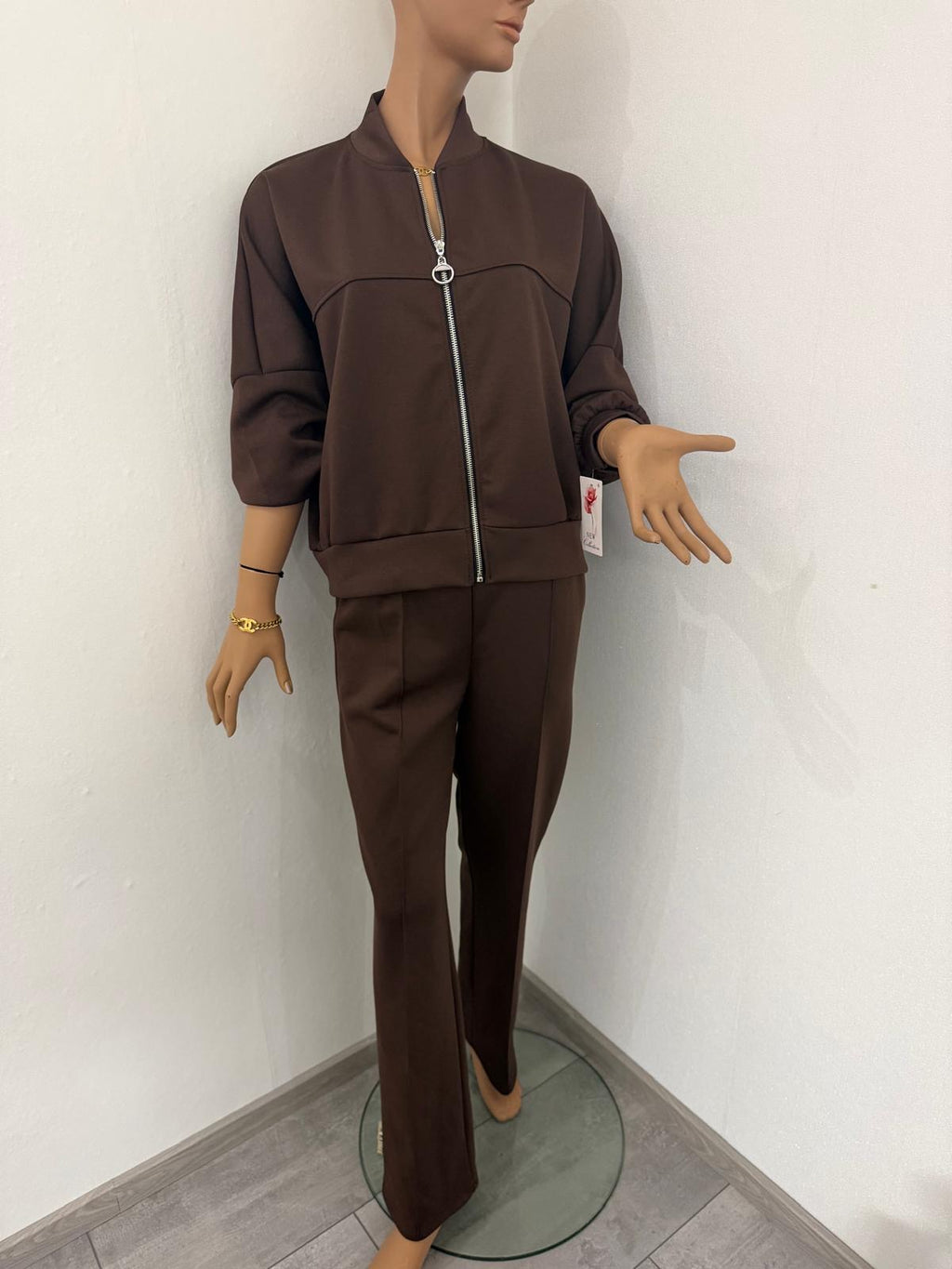 Stylisches Zweiteiler-Set in Schokobraun