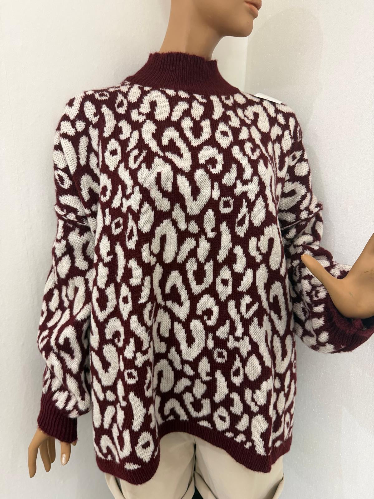 Strickpullover mit Leopardenmuster