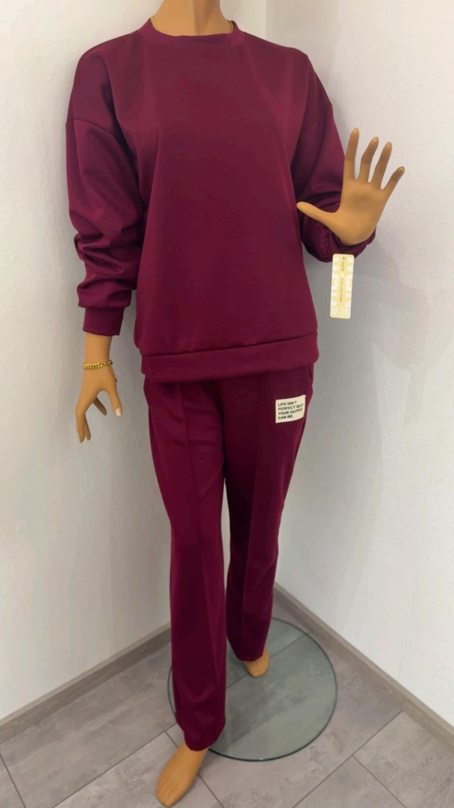 Loungewear-Set in Burgunder