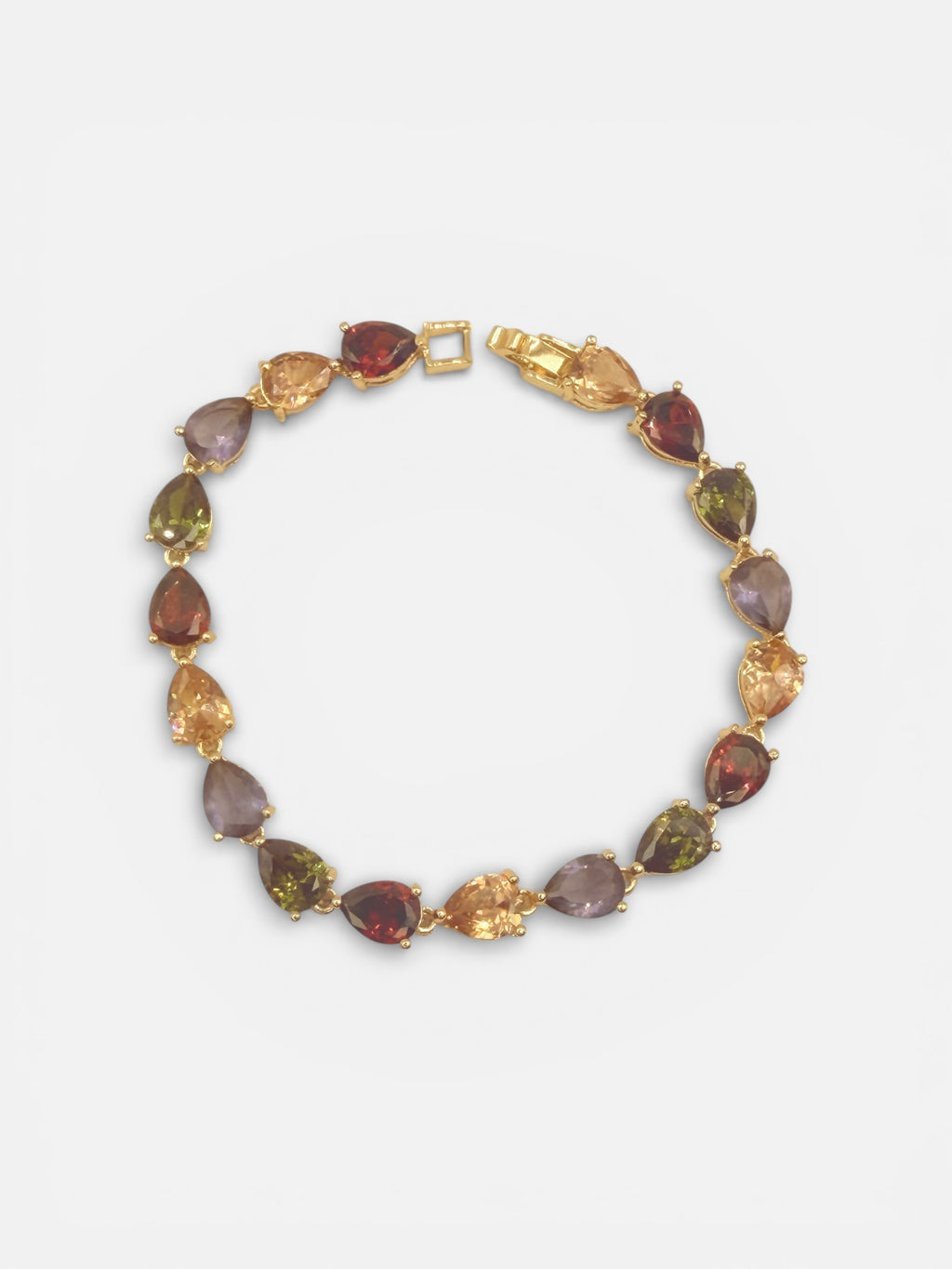 Edles Armband mit tropfenförmigen Multicolor-Steinen