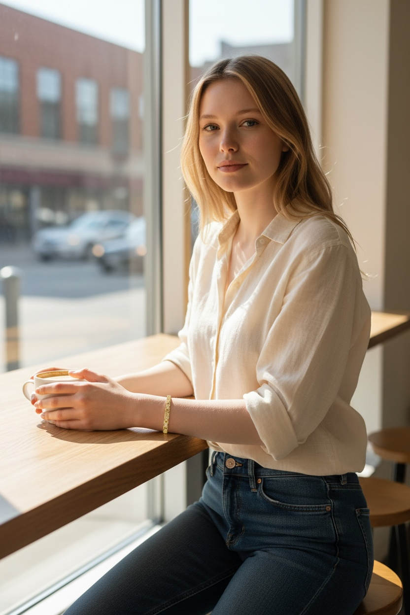 Elegantes Goldarmband mit funkelnden Steinelementen