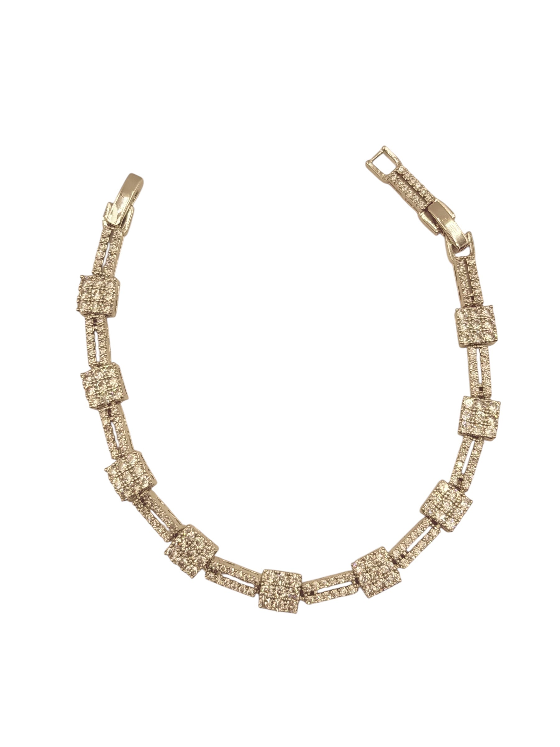 Luxuriöses Armband in Roségoldoptik mit funkelnden Steinen