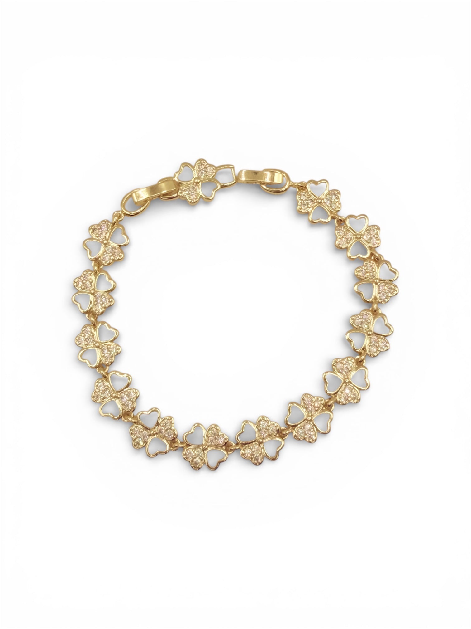 Zartes Armband mit Kleeblatt-Motiv – Goldfarben