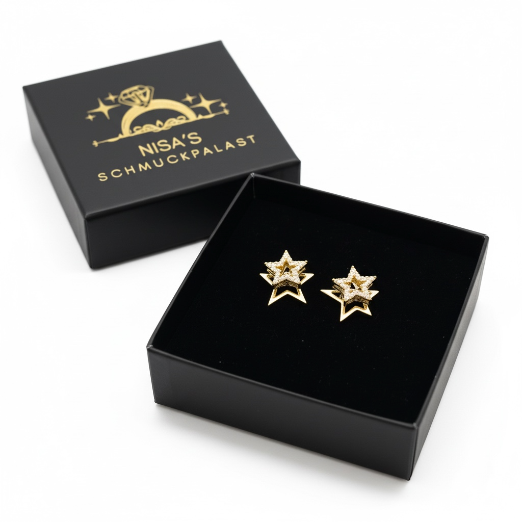 Elegante Stern-Ohrstecker in Goldoptik