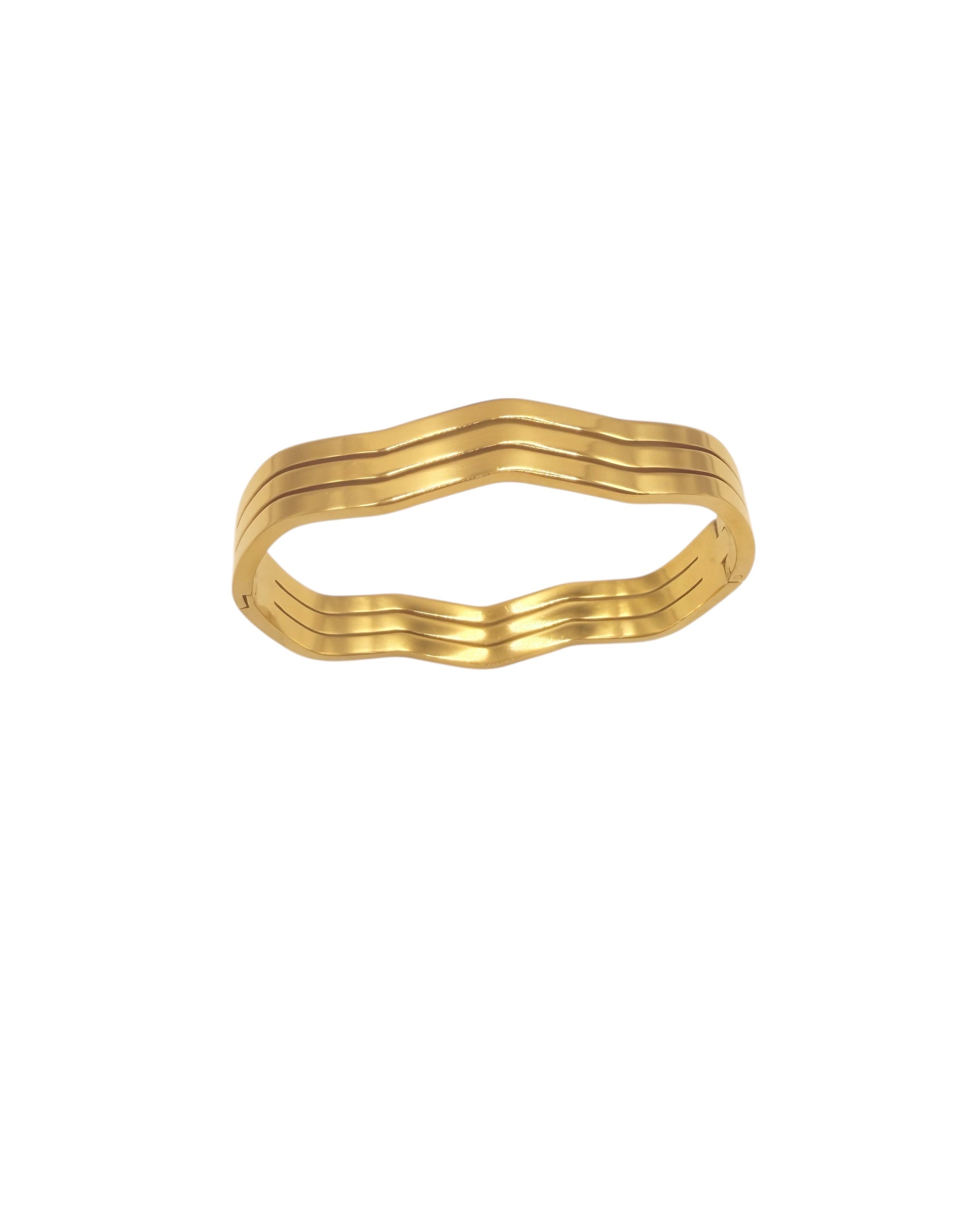 Eleganter Goldring mit Wellenstruktur