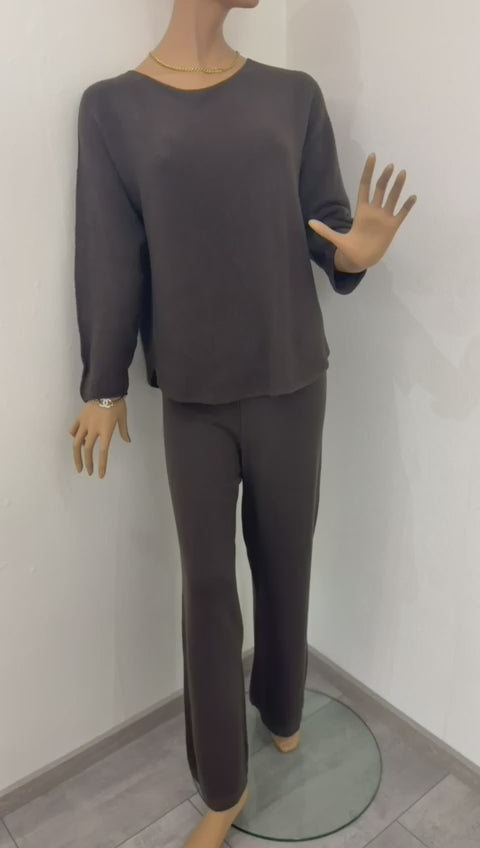 Elegantes Lounge-Set in Dunkelbraun – minimalistisch, weich & vielseitig