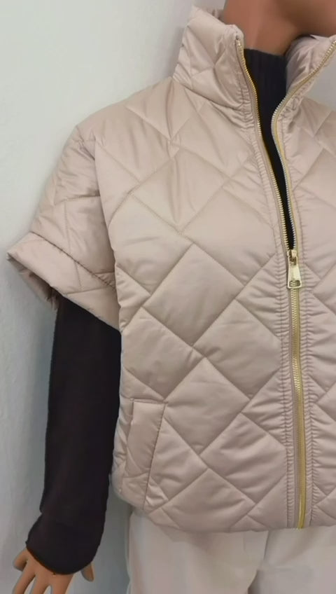 Leichte Steppweste in Beige