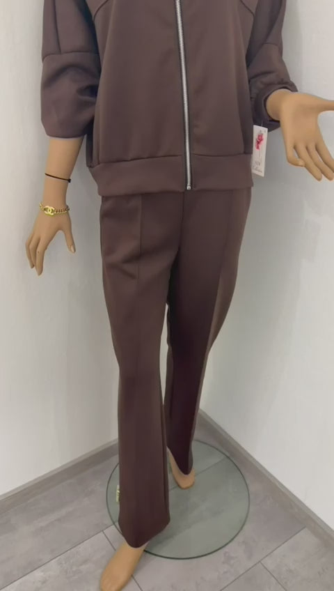 Stylisches Zweiteiler-Set in Schokobraun